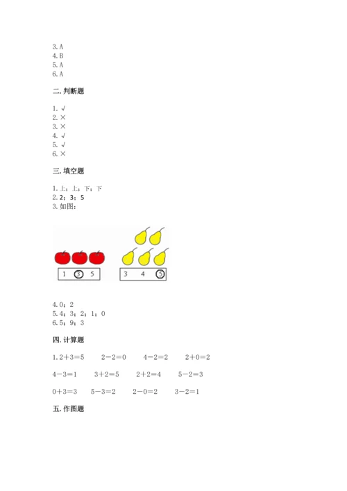 人教版一年级上册数学期中测试卷精品【突破训练】.docx