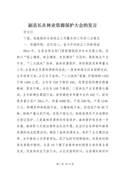 副县长在林业资源保护大会的发言.docx