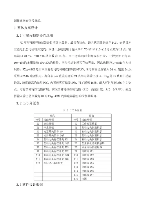 箱体加工专用机床的PLC控制基础系统综合设计