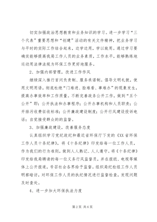 市环保局创文明单位工作计划.docx