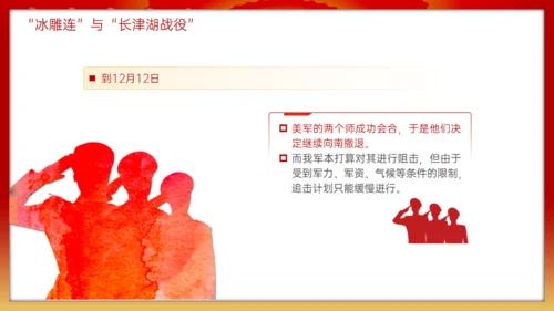 抗美援朝冰雕连的故事，红色党政风通用PPT模板