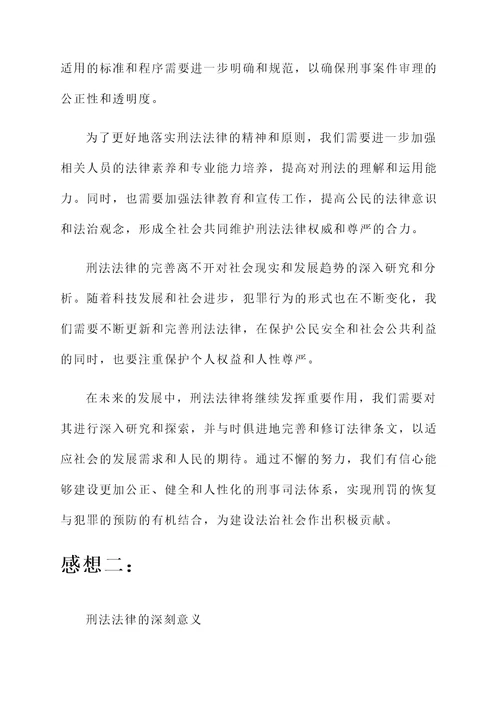 关于刑法法律的感想