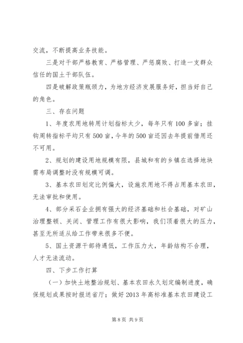 国土资源局年工作汇报 (2).docx