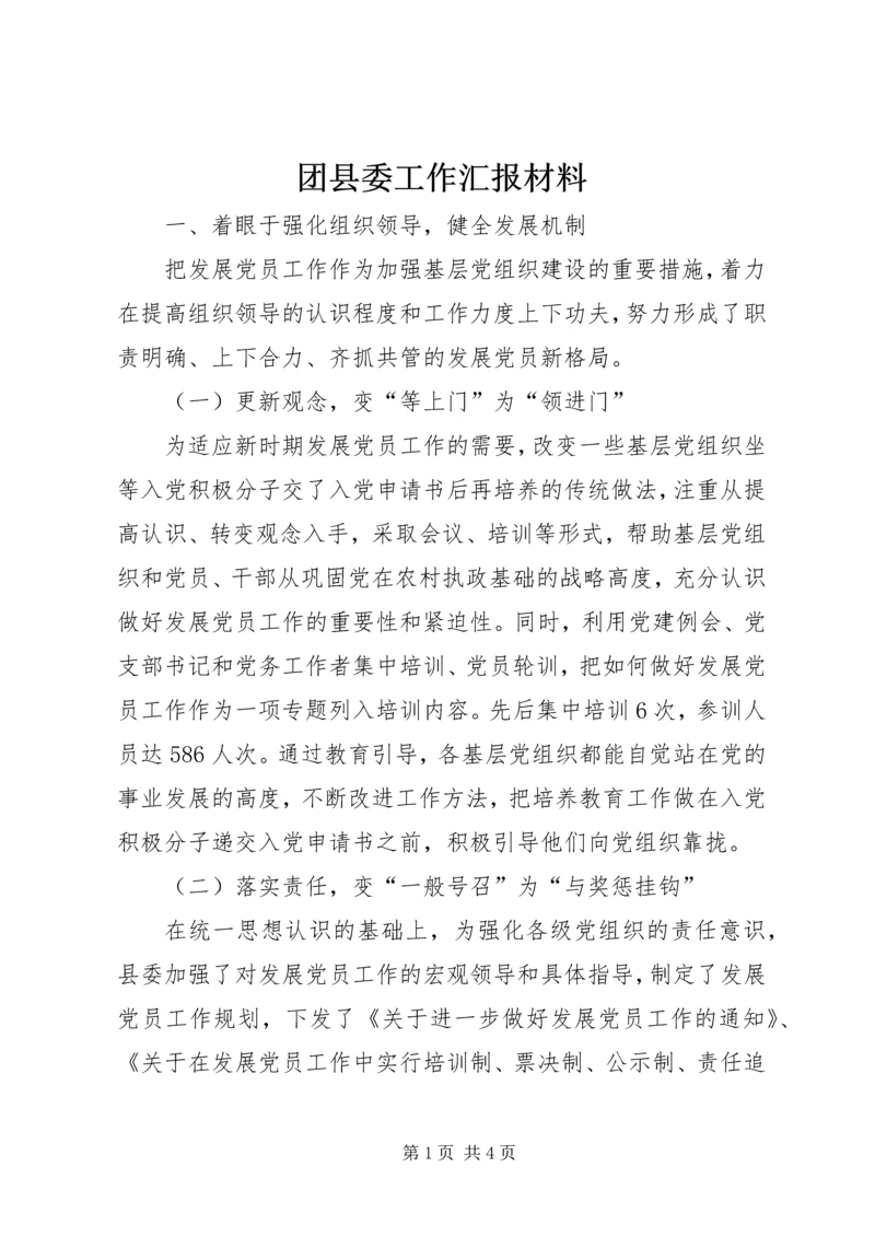 团县委工作汇报材料.docx