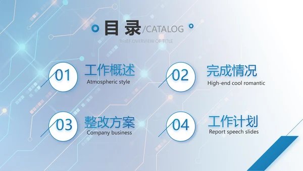 蓝色科技感AI智能科技工作总结PPT