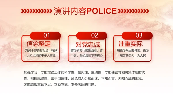 红色公安警察喜迎党的二十大动态PPT