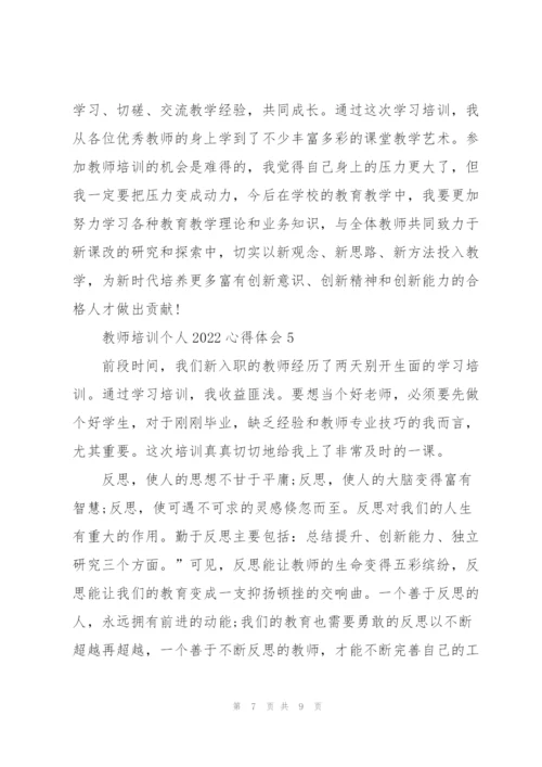 教师培训个人2022心得体会范文.docx