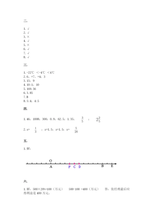 北师大版六年级数学下学期期末测试题（考点精练）.docx
