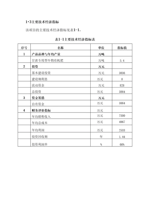 生物有机肥项目建议书