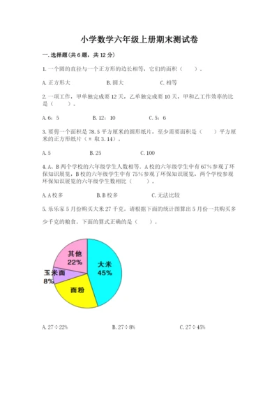 小学数学六年级上册期末测试卷带答案下载.docx