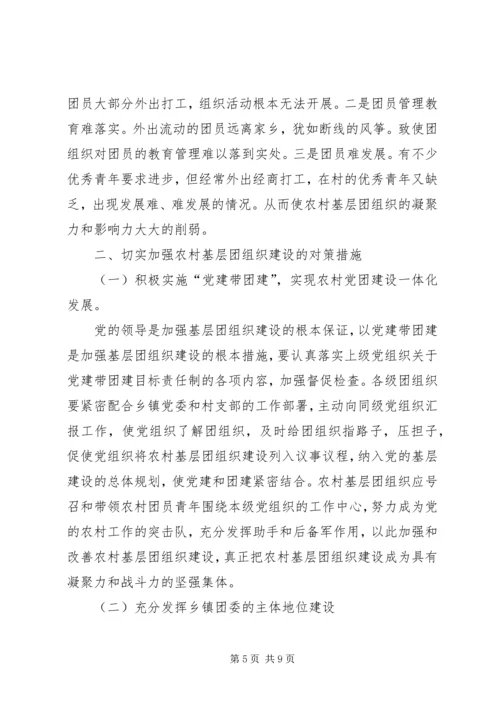 关于农村基层团组织建设的思考精编.docx