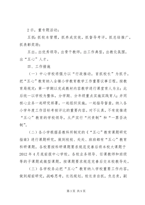 麻乍镇教育管理中心“五心”教育工作目标管理实施方案 (5).docx