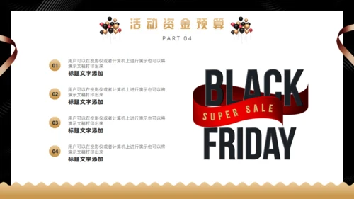 黑金色黑色星期五购物促销活动通用PPT模板
