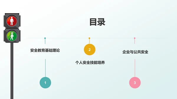 蓝色插画风安全教育PPT模板