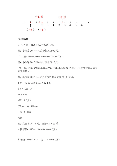 小升初数学试卷精品（精选题）