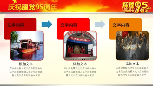辉煌历程庆祝建党95周年建党节PPT图片