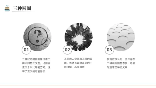 简约黑白圆圈正义读书分享会PPT课件