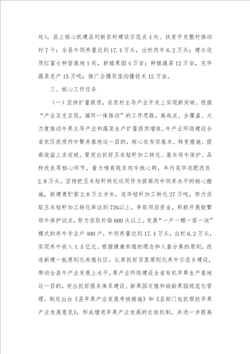 当代农业突破工作计划