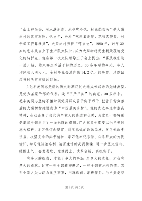 学习毛丰美事迹体会 (3).docx