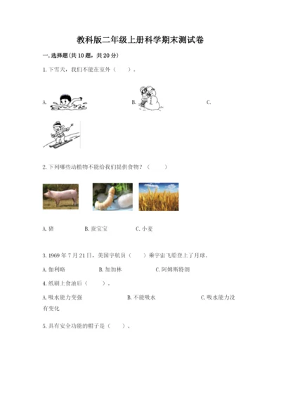 教科版二年级上册科学期末测试卷【全国通用】.docx