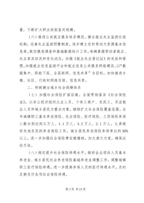 全县人力资源和社会保障工作要点(共2篇).docx