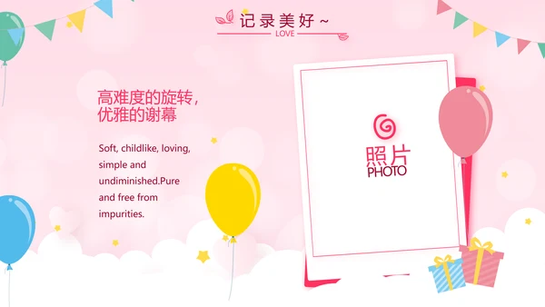 生日快乐生日派对纪念册动态PPT