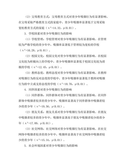 青少年吸烟行为的社会影响因素研究