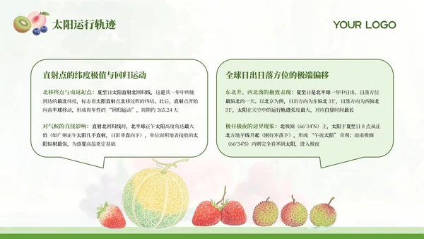 绿色简约中国传统二十四节气之夏至科普课件PPT模板