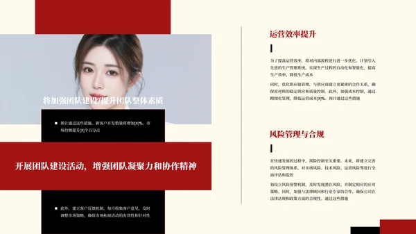 红色欧美风工作汇报总结PPT