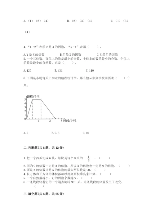 人教版小学五年级下册数学期末卷含答案（突破训练）.docx