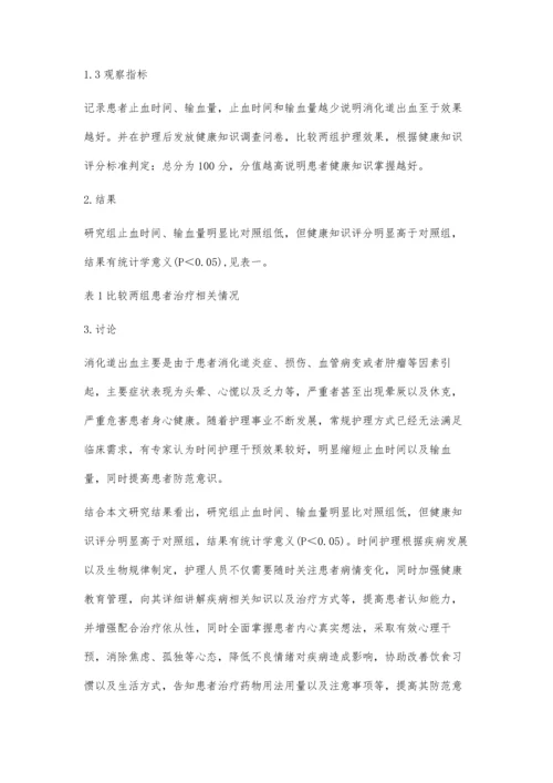 时间护理对消化道出血患者止血的效果及健康知识的影响.docx