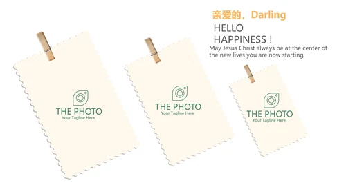 手绘唯美花圈小清新旅行电子相册PPT动态模板