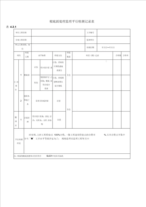 最新水利水电工程监理平行检测表格模板