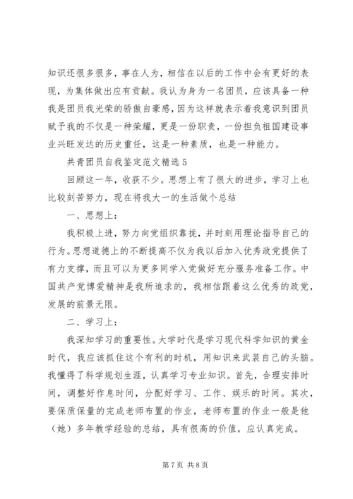 共青团员自我鉴定范文精选.docx