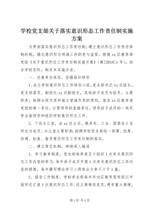 学校党支部关于落实意识形态工作责任制实施方案 (2).docx