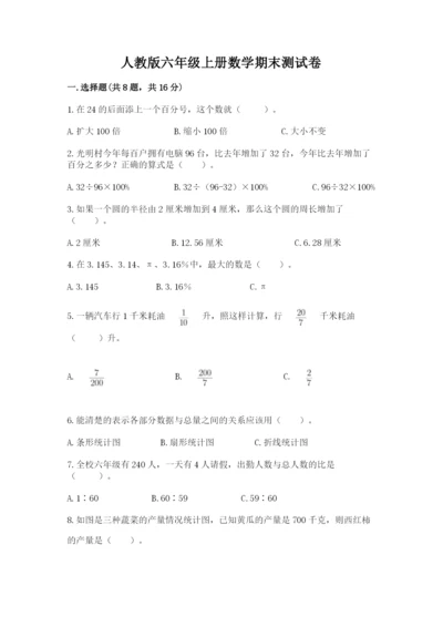 人教版六年级上册数学期末测试卷附答案（综合卷）.docx