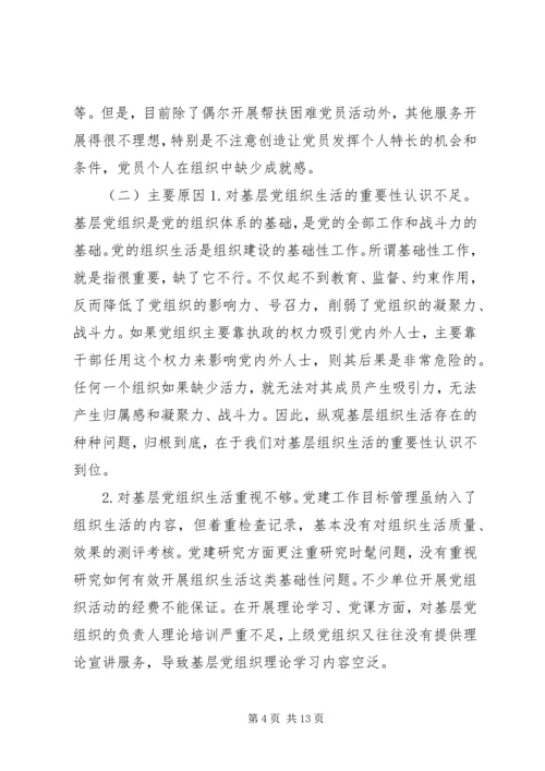 关于在组织生活方面存在的问题及整改措施-组织生活整改措施.docx