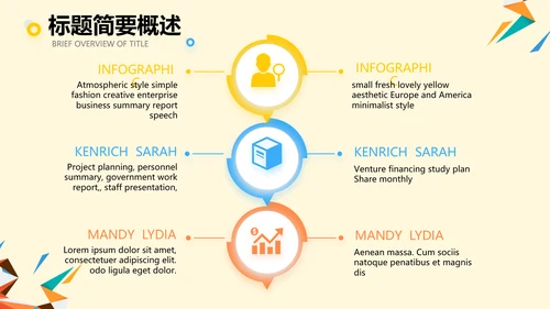 橙色创意几何图形儿童玩具产品介绍PPT模板