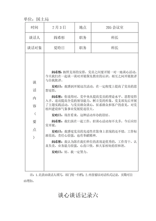 一对一谈心谈话记录要点