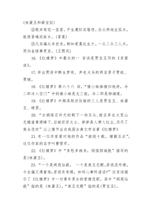 小学语文四大名著常考知识点汇总.docx