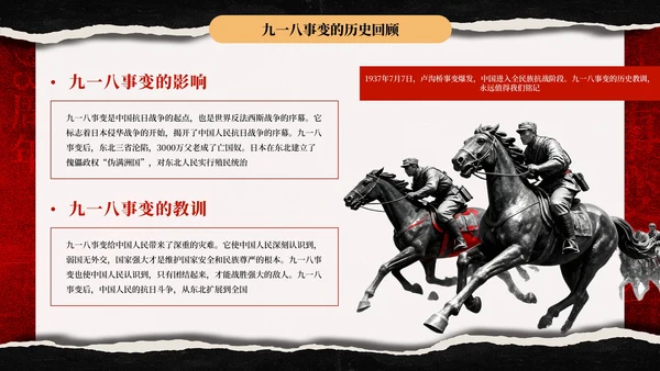 红色党政风918事变PPT模板