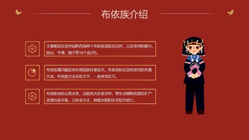 红色国潮中国风民族介绍少数民族简介动态PPT民族团结