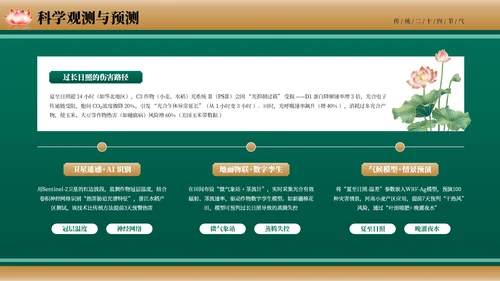 绿色古风二十四节气夏至节气介绍PPT模板