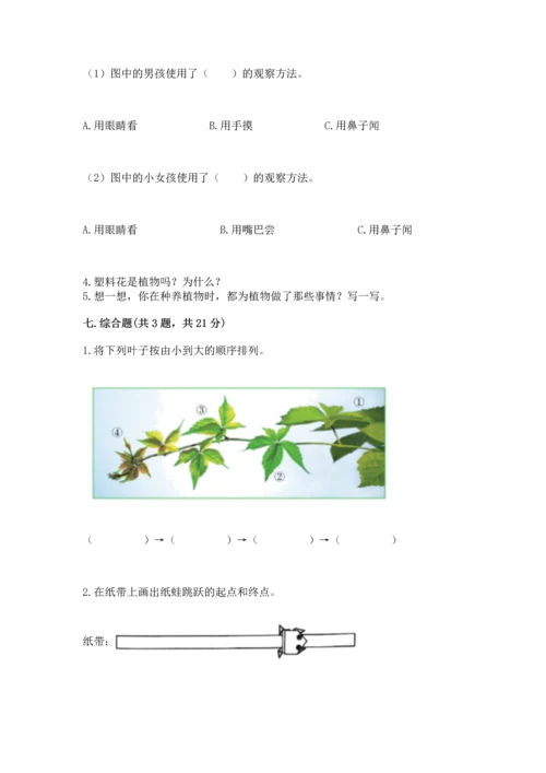 教科版一年级上册科学期末测试卷精品【模拟题】.docx