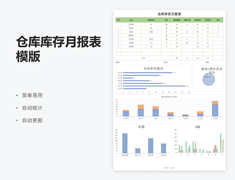 仓库库存月报表模版