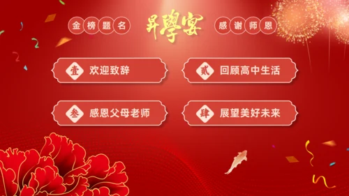 谢师宴升学金榜题命宴学生感恩通用PPT模板