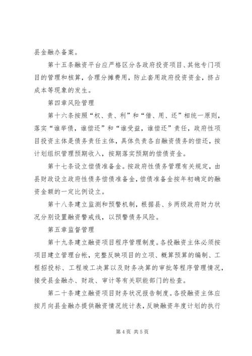 项目融资暂行方案.docx