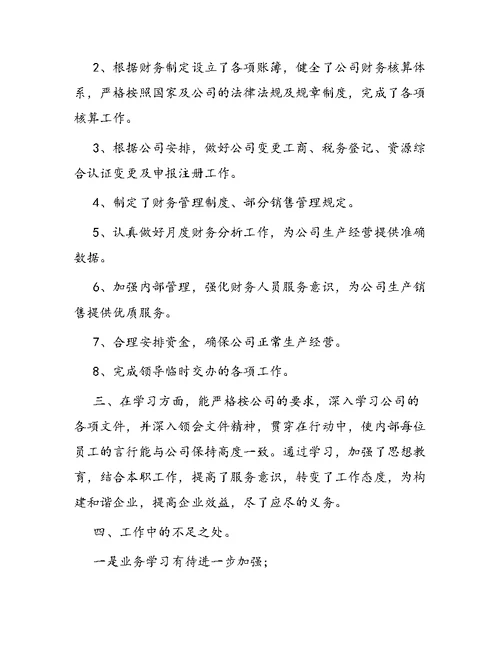 财务人员的上半年工作总结范文