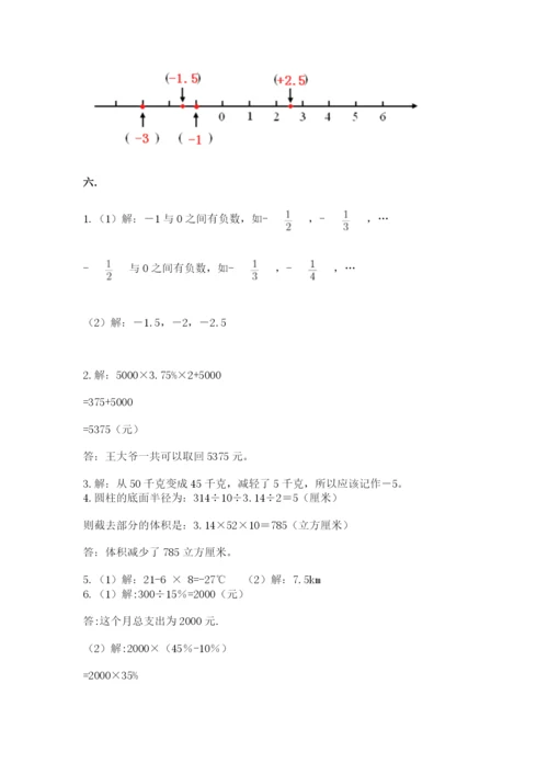 人教版数学六年级下册试题期末模拟检测卷及完整答案【各地真题】.docx