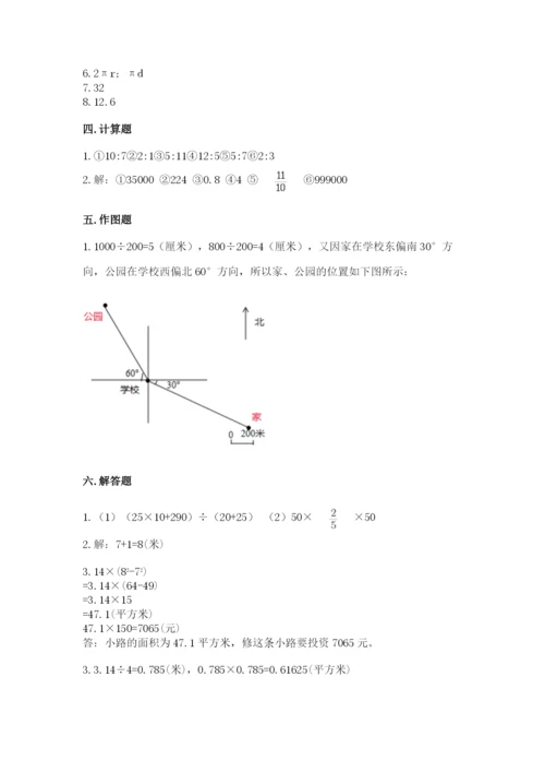 小学六年级上册数学期末测试卷附参考答案（典型题）.docx